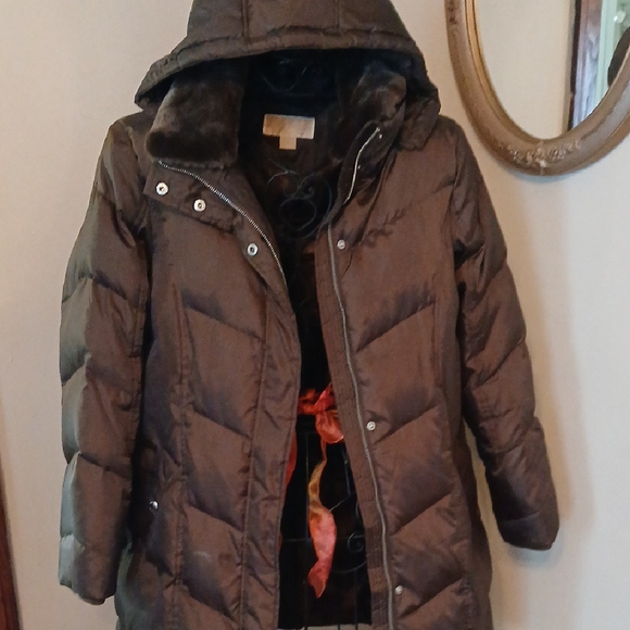 Nwot Brown Michael Kors Extra Large Puffy Coat - Picture 1 of 12